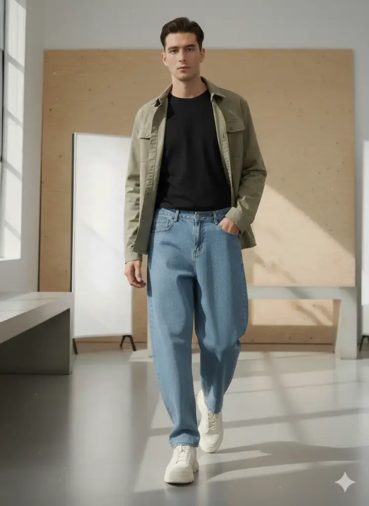 Baggy blue jeans 